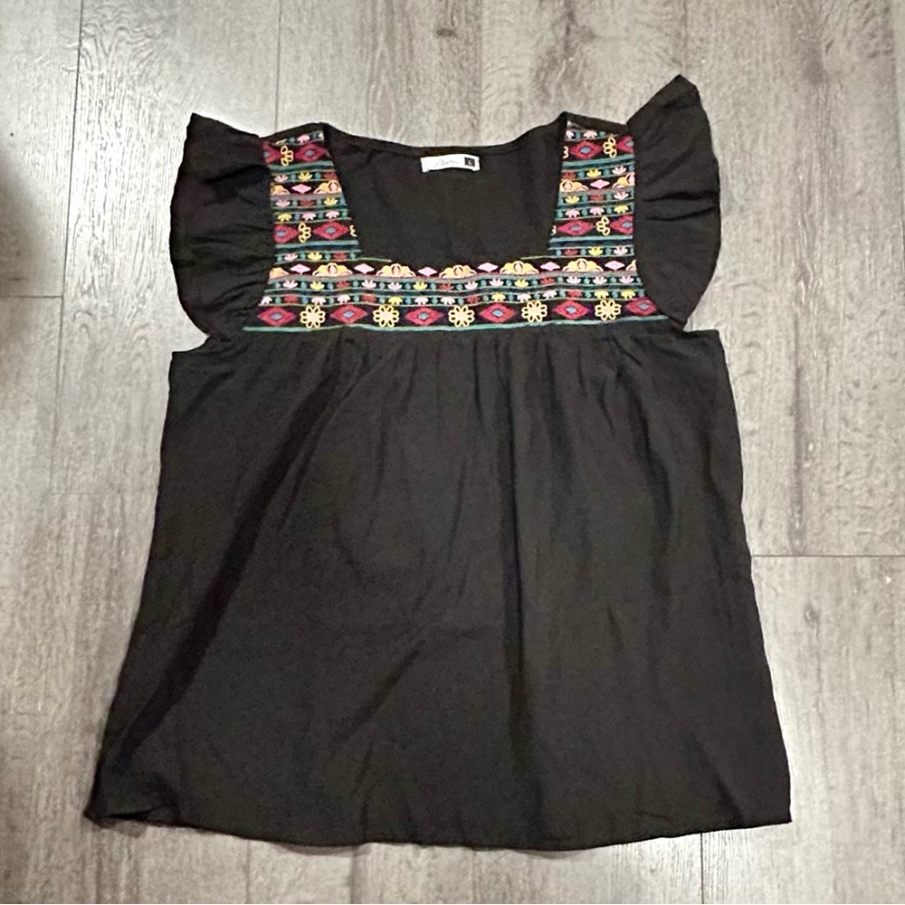 3 for $20 Brand new, square neck, cap sleeve, embroidered peasant top size L